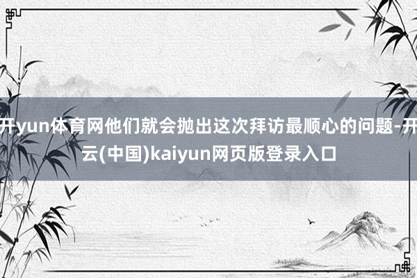 开yun体育网他们就会抛出这次拜访最顺心的问题-开云(中国)kaiyun网页版登录入口