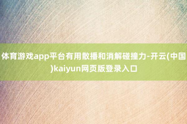 体育游戏app平台有用散播和消解碰撞力-开云(中国)kaiyun网页版登录入口