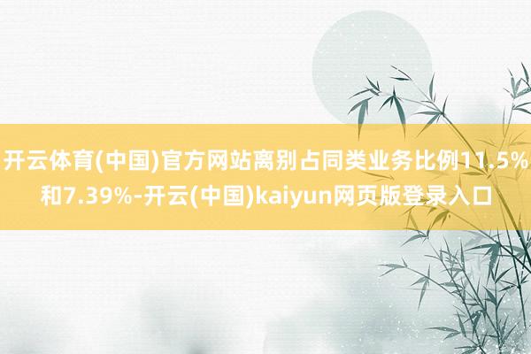 开云体育(中国)官方网站离别占同类业务比例11.5%和7.39%-开云(中国)kaiyun网页版登录入口