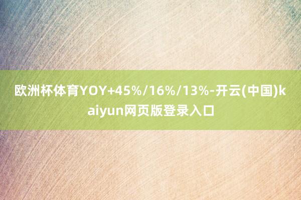 欧洲杯体育YOY+45%/16%/13%-开云(中国)kaiyun网页版登录入口